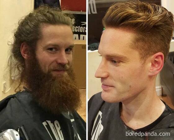 Client hair transformation, before and after