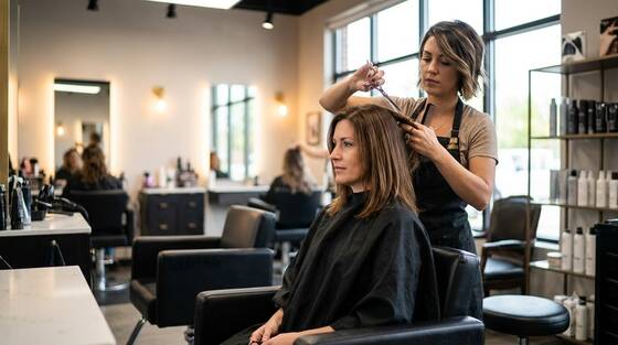 Stylist at work in the salon